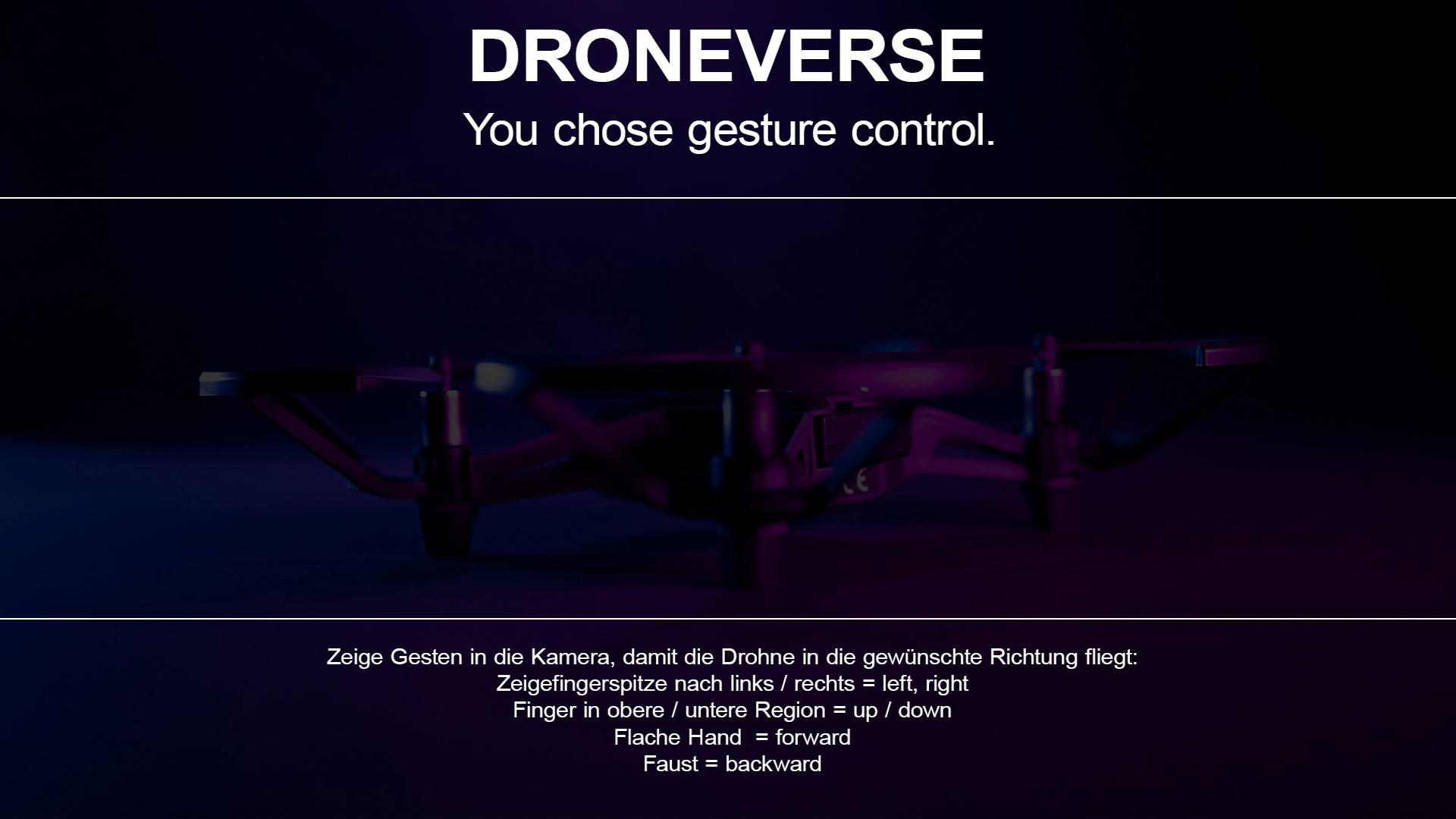 Screenshot der Drohnenapp
